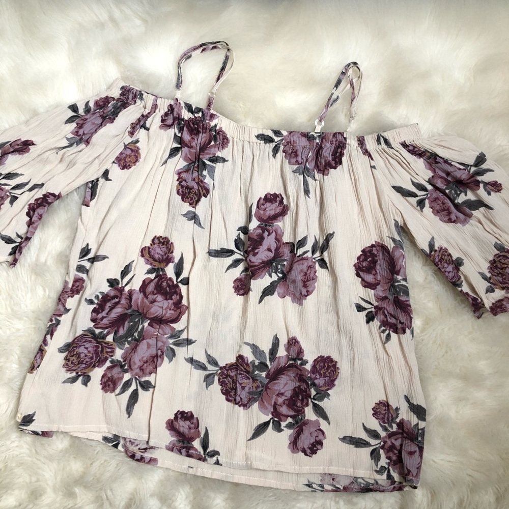 Charlotte Russe Floral off the Shoulder shirt